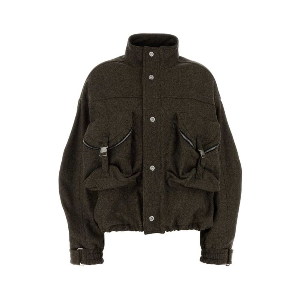 The Attico Women Embroidered Wool Blend Bomber Jacket